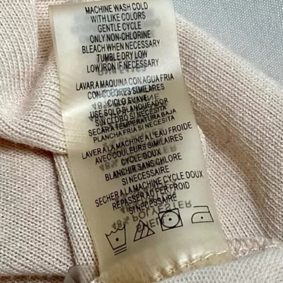 Calvin Klein Women's Large Bell Sleeve Blouse Light Pink Knit Rayon Blend Boho - Picture 8 of 10